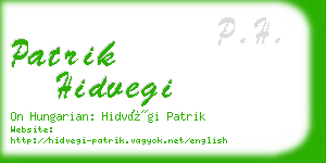 patrik hidvegi business card